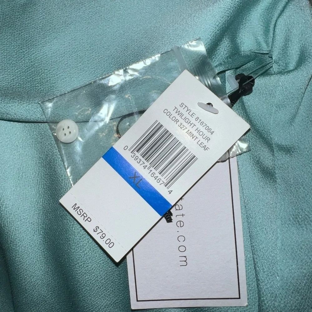 New 1. State Women's Cold Shoulder - Twilight Hour Mint Leaf blouse Sz XL NWT - Picture 4 of 5